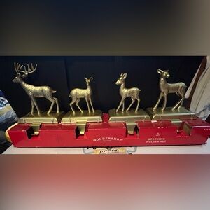 Wondershop Metallic Gold Deer Stocking Holders